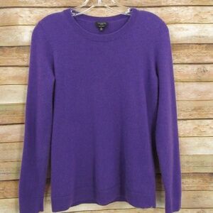 TALBOTS Purple Crew Neck Cashmere Long Sleeve Sweater Mp
